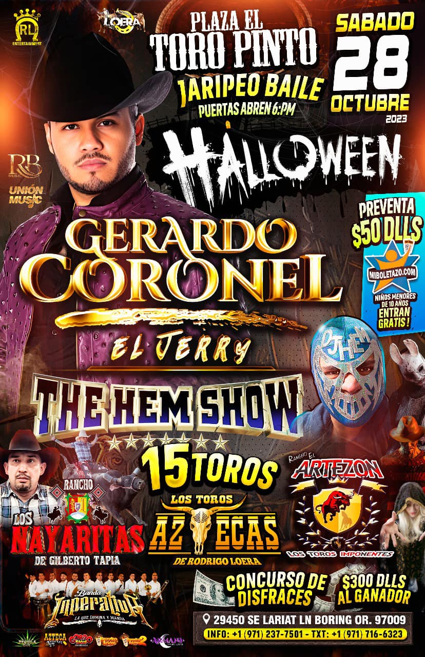 Jaripeo Baile de Halloween en Plaza El Toro Pinto 2023